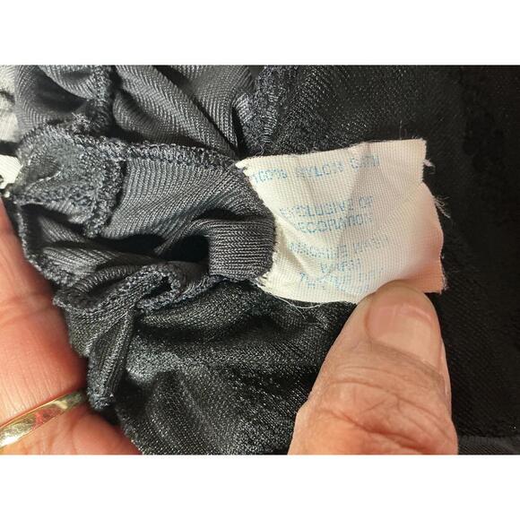 < Vintage Nancy King Chic Black Slip Dress > - Picture 3 of 4